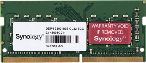 Synology 8GB DDR4 ECC Unbuffered SODIMM (D4ES02-8G) - DS1823xs+; DS923+; DS723+ RS822RP+; RS822+; DS3622xs+; DS2422+; DS1522+